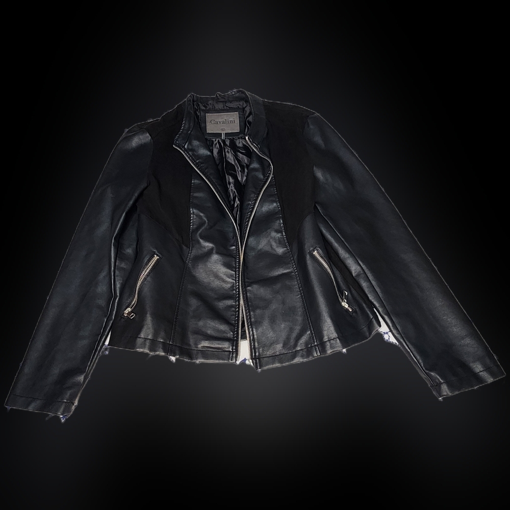 Women's Black Faux Leather Jacket
